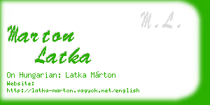 marton latka business card